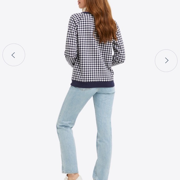 ⭐️ Sale Natalie Sweatshirt in Navy Gingham Draper James - Picture 3 of 3